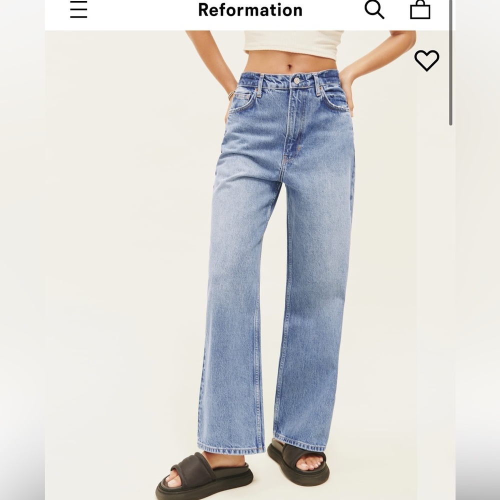 Reformation Wilder High Rise Wide Leg Cropped Jeans
